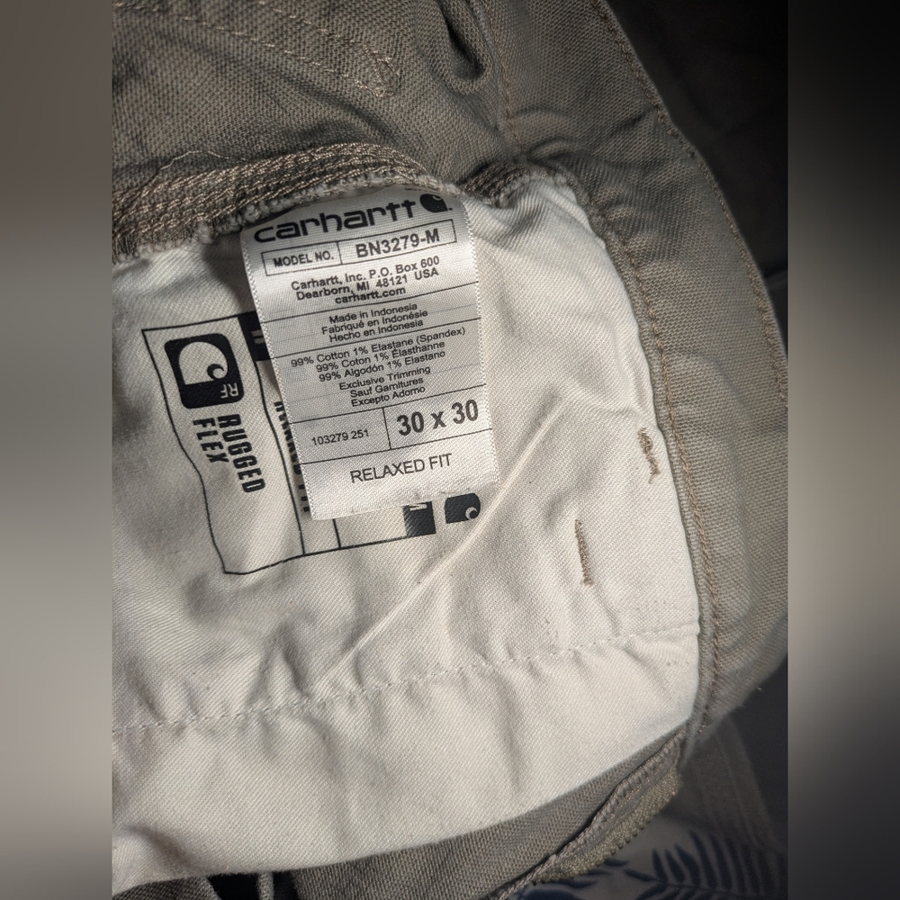 Carhartt Beige Work Pants Size 30x30 - Picture 7 of 11